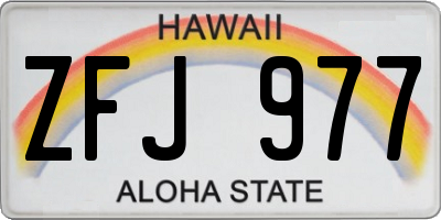HI license plate ZFJ977