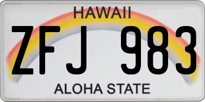 HI license plate ZFJ983