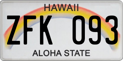HI license plate ZFK093