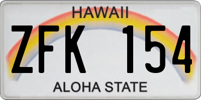 HI license plate ZFK154