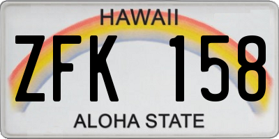 HI license plate ZFK158