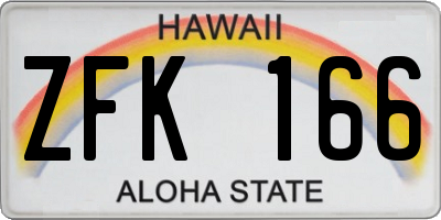 HI license plate ZFK166