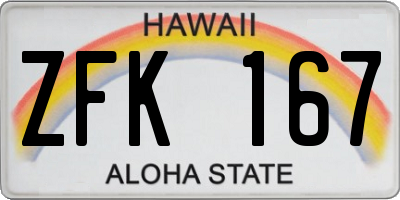 HI license plate ZFK167