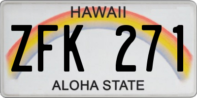 HI license plate ZFK271