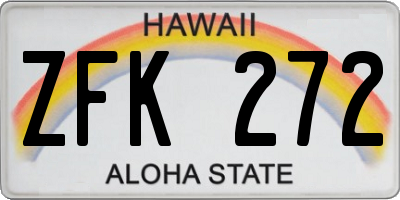HI license plate ZFK272