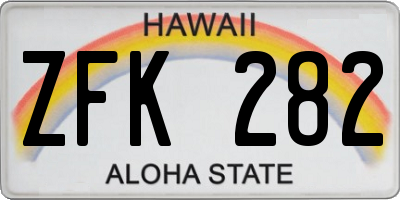 HI license plate ZFK282