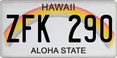 HI license plate ZFK290