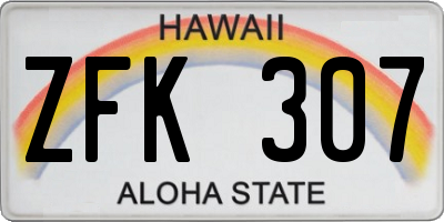HI license plate ZFK307
