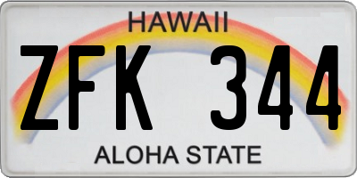HI license plate ZFK344