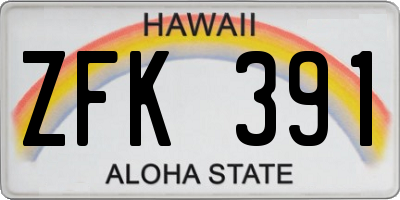 HI license plate ZFK391