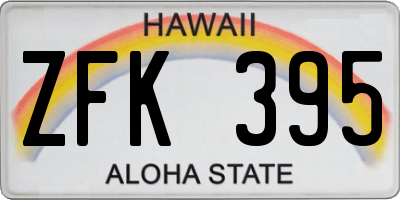 HI license plate ZFK395