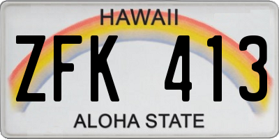 HI license plate ZFK413