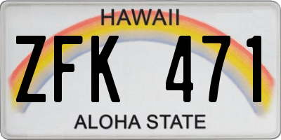 HI license plate ZFK471