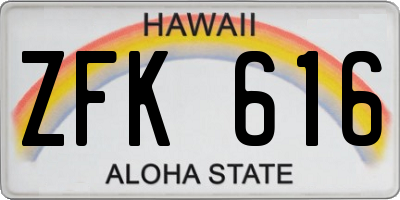 HI license plate ZFK616