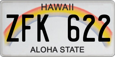 HI license plate ZFK622
