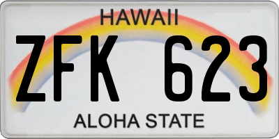 HI license plate ZFK623