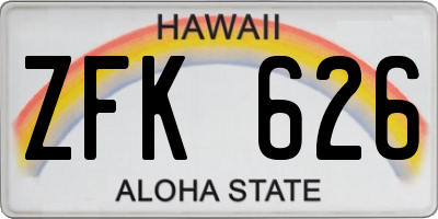 HI license plate ZFK626