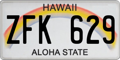 HI license plate ZFK629