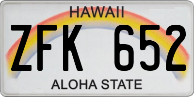 HI license plate ZFK652
