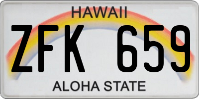 HI license plate ZFK659