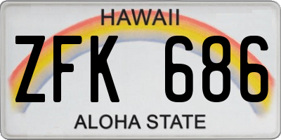 HI license plate ZFK686