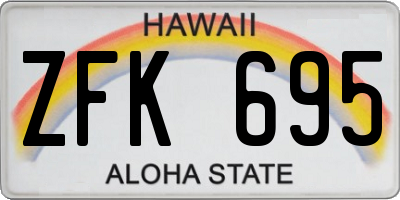 HI license plate ZFK695