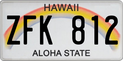 HI license plate ZFK812