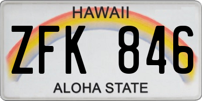 HI license plate ZFK846