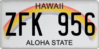 HI license plate ZFK956