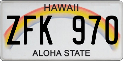 HI license plate ZFK970