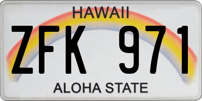 HI license plate ZFK971
