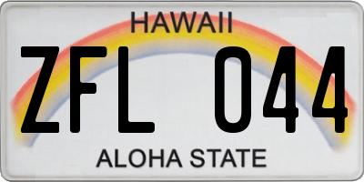 HI license plate ZFL044