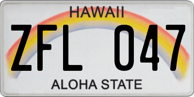 HI license plate ZFL047