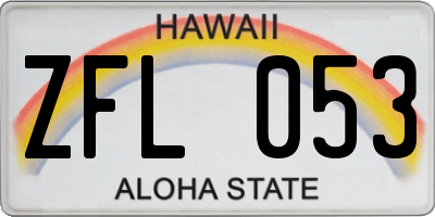 HI license plate ZFL053