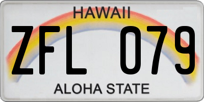 HI license plate ZFL079