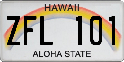HI license plate ZFL101