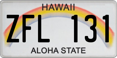 HI license plate ZFL131