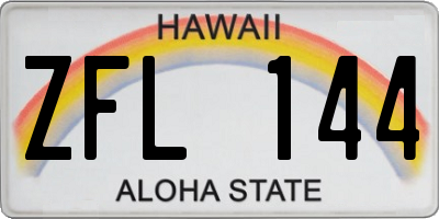 HI license plate ZFL144