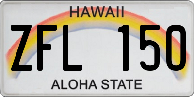HI license plate ZFL150