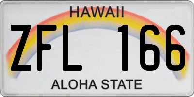 HI license plate ZFL166