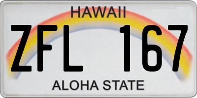 HI license plate ZFL167