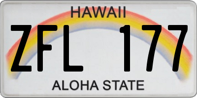 HI license plate ZFL177