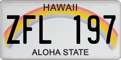 HI license plate ZFL197