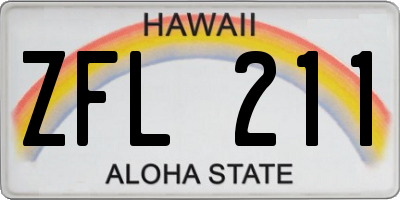 HI license plate ZFL211
