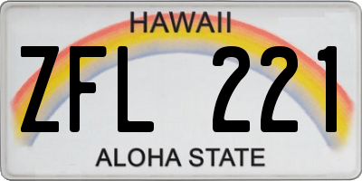 HI license plate ZFL221