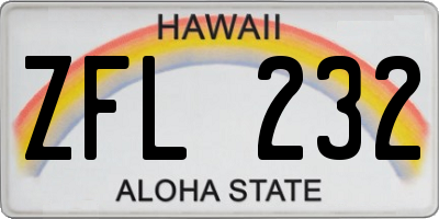 HI license plate ZFL232