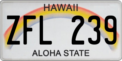 HI license plate ZFL239