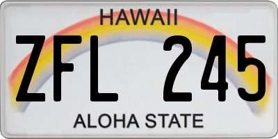 HI license plate ZFL245