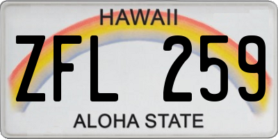 HI license plate ZFL259
