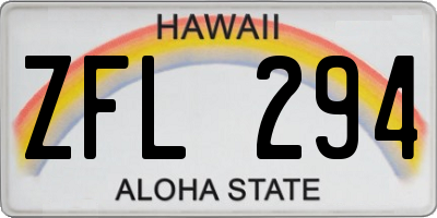 HI license plate ZFL294